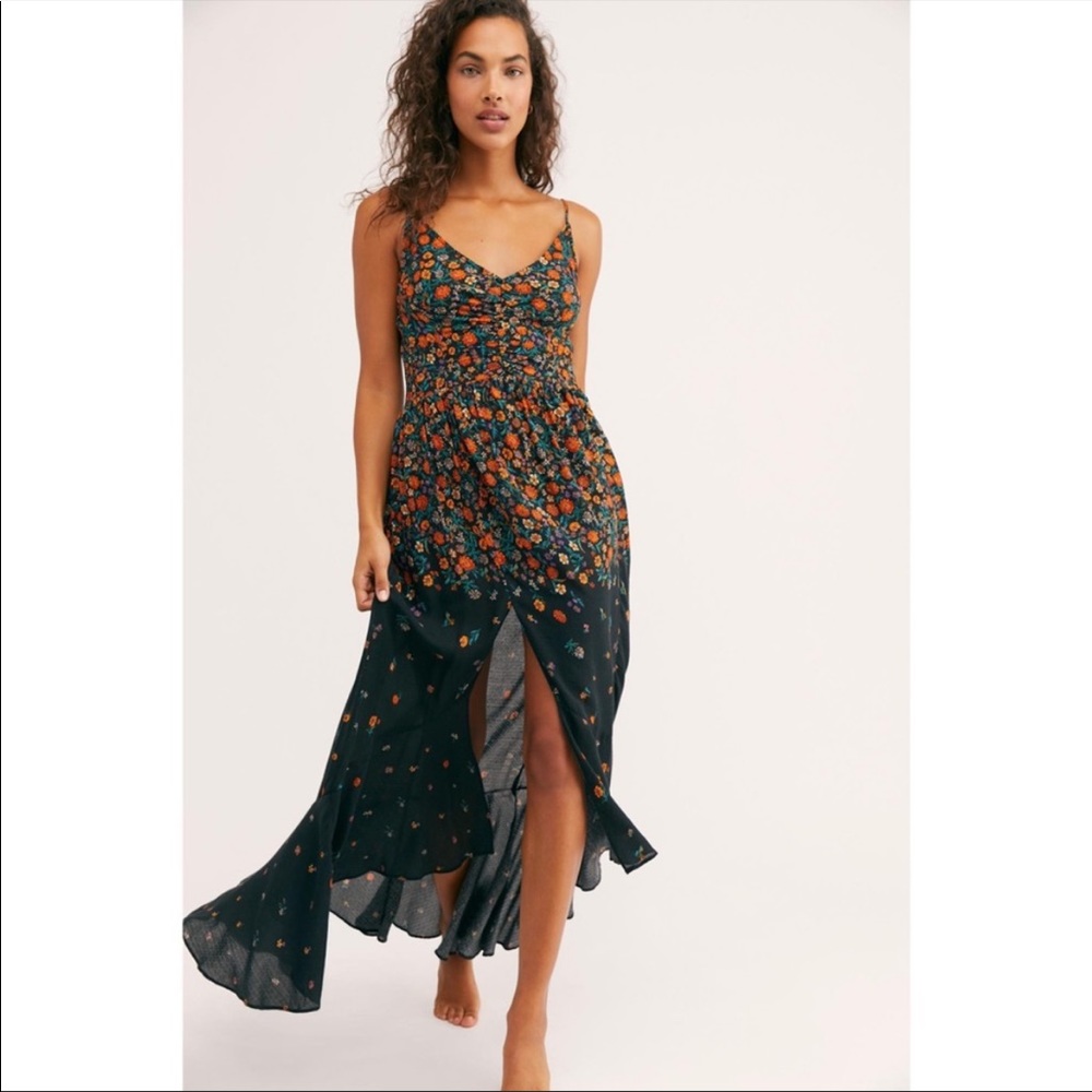 FREE PEOPLE Ready Or Not Printed Maxi Slip (new)